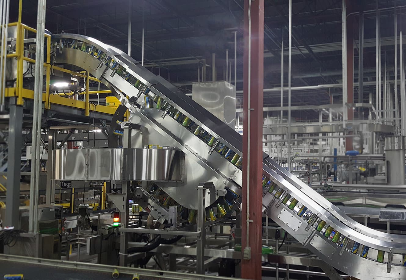 Canned beverage conveyoring